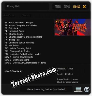 Rising Hell: ТРЕЙНЕР И ЧИТЫ (V1.0.11)