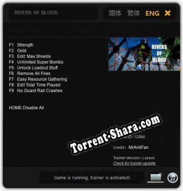 RIVERS OF BLOOD: ТРЕЙНЕР И ЧИТЫ (V1.0.91)