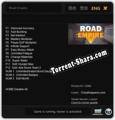Road Empire: Трейнер +15 [v1.1]