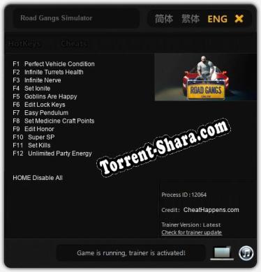 Road Gangs Simulator: Читы, Трейнер +12 [CheatHappens.com]