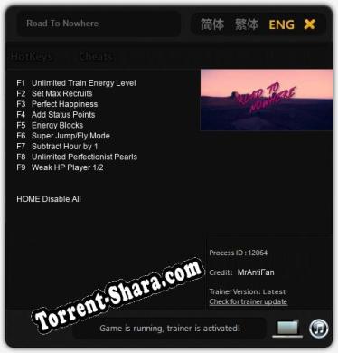 Road To Nowhere: ТРЕЙНЕР И ЧИТЫ (V1.0.92)