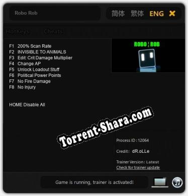 Robo Rob: Трейнер +8 [v1.3]