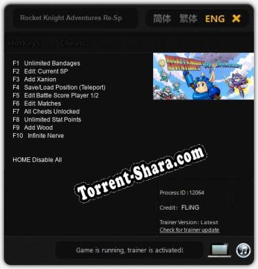 Rocket Knight Adventures Re-Sparked Collection: Читы, Трейнер +10 [FLiNG]