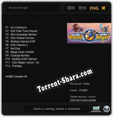 Rocket Knight: ТРЕЙНЕР И ЧИТЫ (V1.0.41)