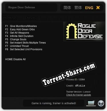Rogue Door Defense: Трейнер +8 [v1.8]