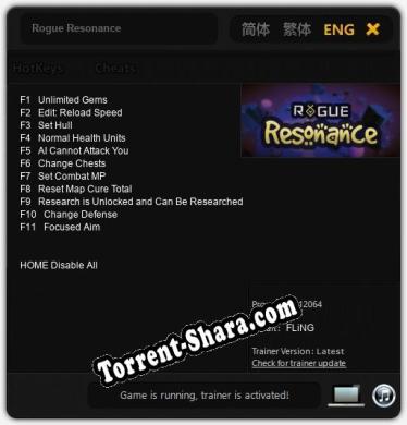 Трейнер для Rogue Resonance [v1.0.8]