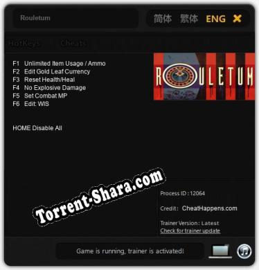 Rouletum: Трейнер +6 [v1.1]