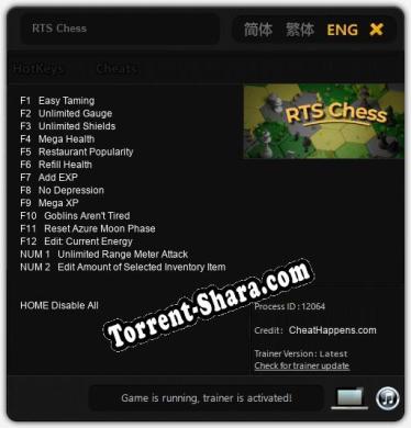 Трейнер для RTS Chess [v1.0.2]