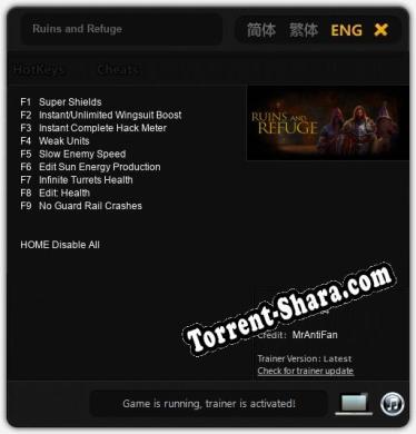 Ruins and Refuge: ТРЕЙНЕР И ЧИТЫ (V1.0.93)