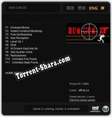 RUN GUN ZR: Трейнер +11 [v1.2]