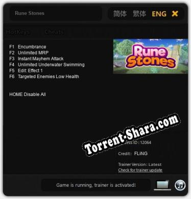 Rune Stones: ТРЕЙНЕР И ЧИТЫ (V1.0.42)