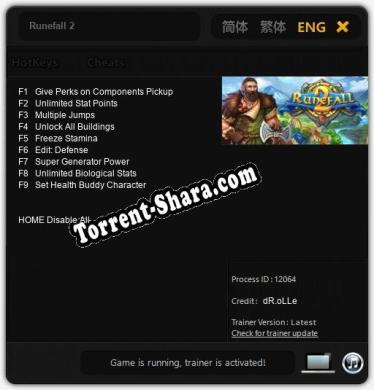 Runefall 2: ТРЕЙНЕР И ЧИТЫ (V1.0.60)