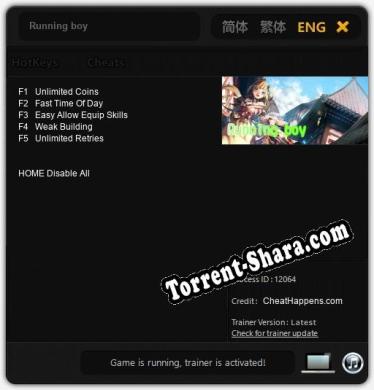Трейнер для Running boy [v1.0.9]