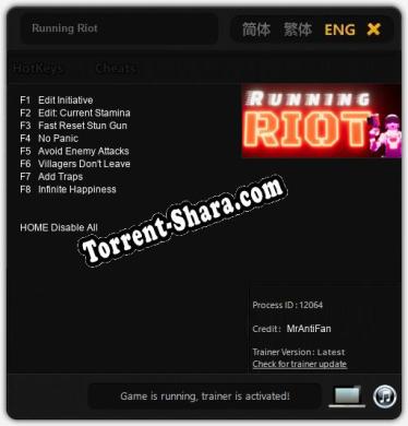Running Riot: Трейнер +8 [v1.6]