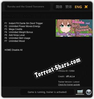 Ruruka and the Grand Sorcerers Erotic Trap Dungeon: ТРЕЙНЕР И ЧИТЫ (V1.0.19)