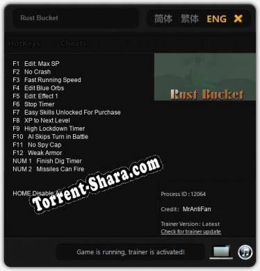 Rust Bucket: Трейнер +14 [v1.1]