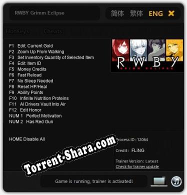 RWBY Grimm Eclipse: Читы, Трейнер +14 [FLiNG]