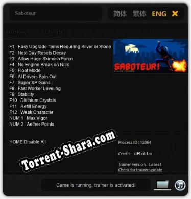 Saboteur: Читы, Трейнер +14 [dR.oLLe]