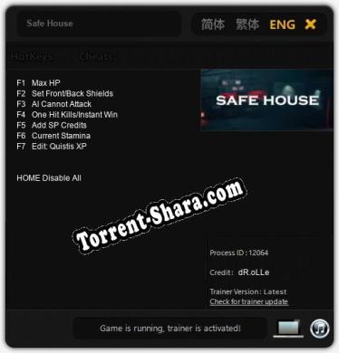 Safe House: Трейнер +7 [v1.6]