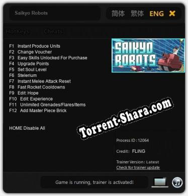 Saikyo Robots: Трейнер +12 [v1.4]