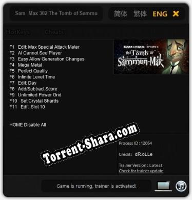 Sam  Max 302 The Tomb of Sammun-Mak: Читы, Трейнер +11 [dR.oLLe]