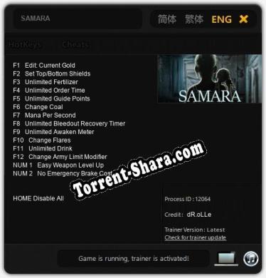 SAMARA: Читы, Трейнер +14 [dR.oLLe]