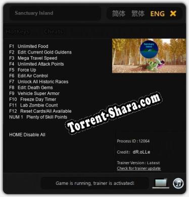 Sanctuary Island: ТРЕЙНЕР И ЧИТЫ (V1.0.50)