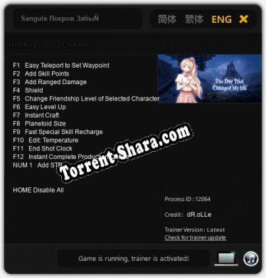 Sanguis Покров Забытых: Трейнер +13 [v1.2]