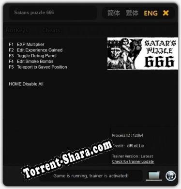 Трейнер для Satans puzzle 666 [v1.0.8]