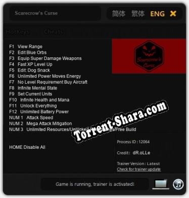 Scarecrow’s Curse: Трейнер +15 [v1.9]