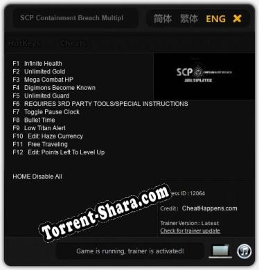 SCP Containment Breach Multiplayer: Читы, Трейнер +12 [CheatHappens.com]