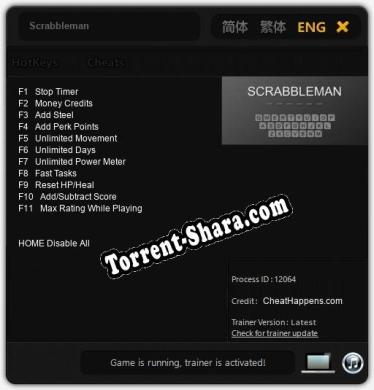 Scrabbleman: Трейнер +11 [v1.7]