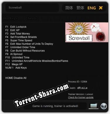 Трейнер для Screwball [v1.0.8]