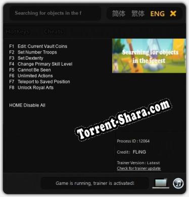 Searching for objects in the forest: Читы, Трейнер +8 [FLiNG]