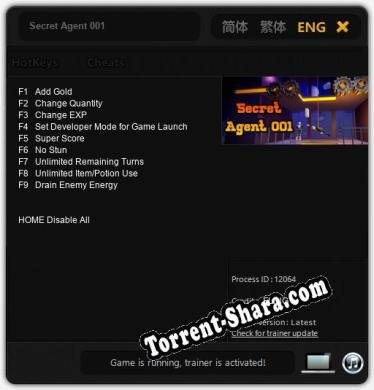Secret Agent 001: Читы, Трейнер +9 [FLiNG]