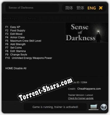 Sense of Darkness: Читы, Трейнер +10 [CheatHappens.com]