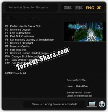 Setheria A Quest for Moonaris: Трейнер +12 [v1.2]