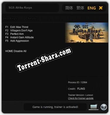 Трейнер для SGS Afrika Korps [v1.0.5]