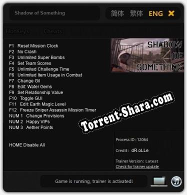 Трейнер для Shadow of Something [v1.0.1]