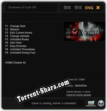 Shadows of Truth VR: Читы, Трейнер +9 [MrAntiFan]