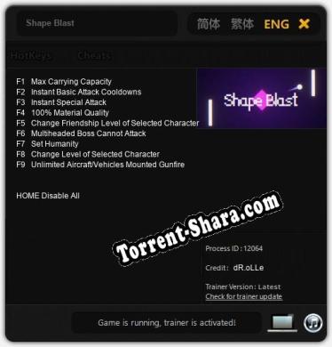 Shape Blast: Трейнер +9 [v1.1]