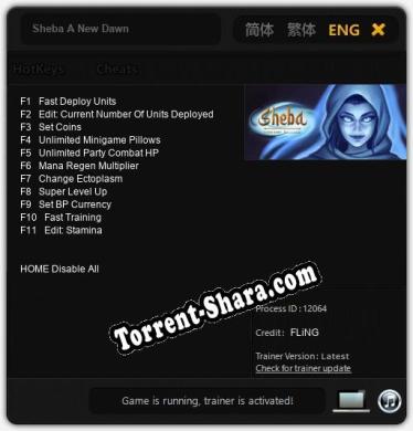 Sheba A New Dawn: Трейнер +11 [v1.6]