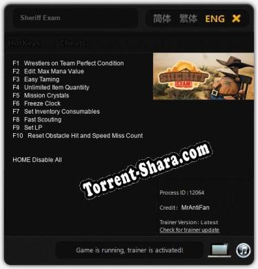 Трейнер для Sheriff Exam [v1.0.5]