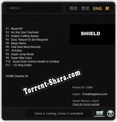 Трейнер для SHIELD [v1.0.2]