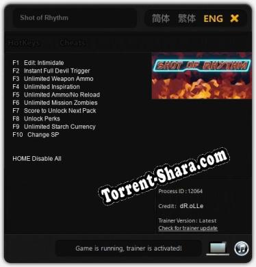 Shot of Rhythm: ТРЕЙНЕР И ЧИТЫ (V1.0.7)