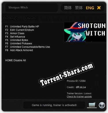 Shotgun Witch: Читы, Трейнер +8 [dR.oLLe]