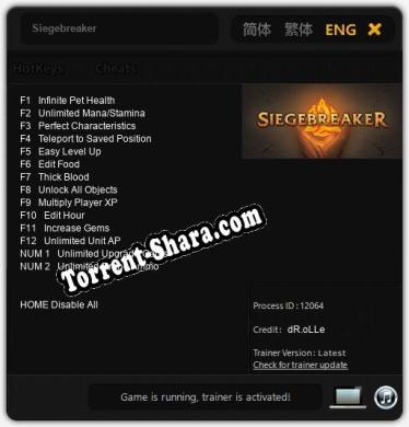 Siegebreaker: Трейнер +14 [v1.6]