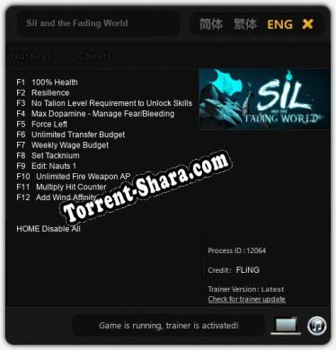 Sil and the Fading World: ТРЕЙНЕР И ЧИТЫ (V1.0.1)