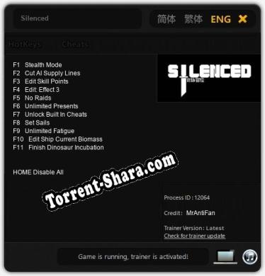 Трейнер для Silenced [v1.0.4]