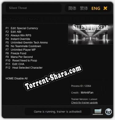 Silent Threat: Читы, Трейнер +12 [MrAntiFan]